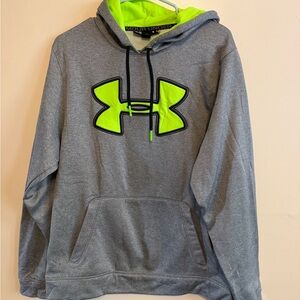 Under Armour Gray Hoodie with Bright Green Logo